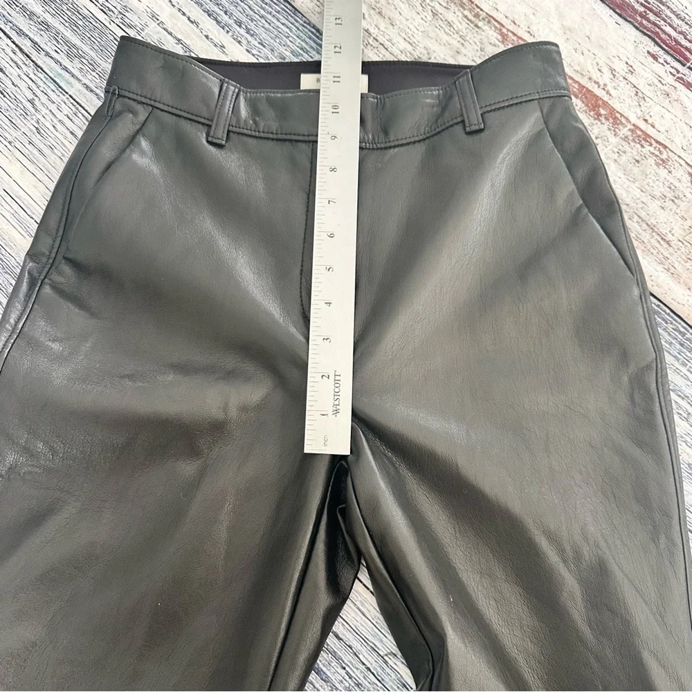 Babaton Black Vegan Leather Straight Leg Pants